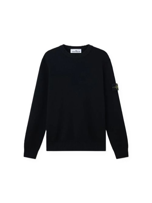 Maglione in Pura Lana Vergine a Girocollo Nero Stone Island | L2S15 5100011 S01C4V0029 BLACK